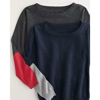 Garnet Hill Easy Color Block Sweater
