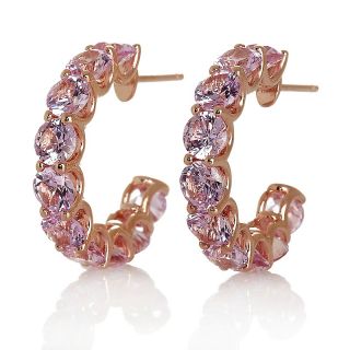 Daniel K 7ct Absolute™ Pink Round Uternity® Hoop Earrings