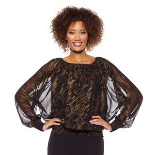 203 641 american glamour badgley mischka foiled peasant top note