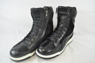 Puma Alexander McQueen amq Feist 352449 01 Black Leather Mens Fashion