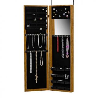223 415 over the door mirrored hanging jewelry armoire with etched
