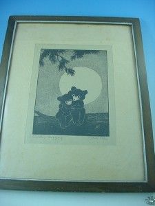 rare antique olive fell framed signed lithograph