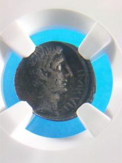  Silver Quinarius of Octavian, Augustus, 30 28 BC NGC F 4006