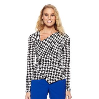 205 030 vince camuto vince camuto houndstooth jersey wrap top rating 3