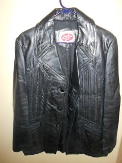 Mens Leather Jacket Size 40 Black Soft Nice Leather