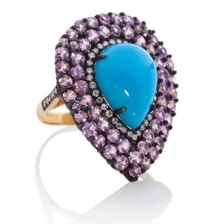 Treasures of India 4.64ct Turquoise, Sapphire and Diamond 18K Gold and