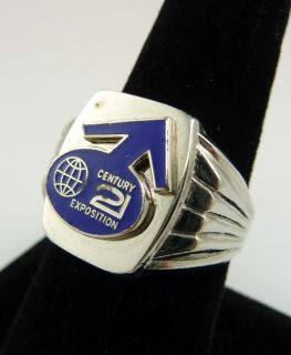  Seattle Worlds Fair Silver Metal Ring Century 21 Expo Size 9