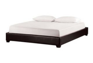 Espresso CAL KING Size Faux Leather NO BOX SPRING REQ Platform Bed
