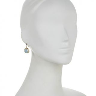 Technibond® Milky Aquamarine Scalloped Frame Drop Earrings
