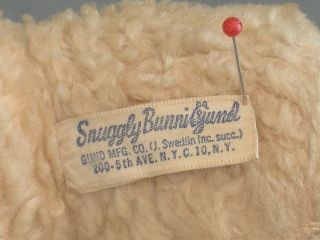 Vintage Snuggly Bunni Gund Stuffed Bunny Missing Eye