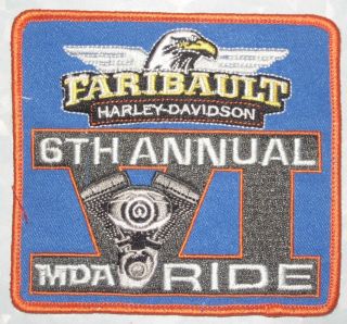 Faribault Harley Davidson Patch   MDA 6th Annual Ride   2008