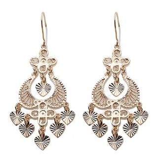 231 984 technibond diamond cut heart drop chandelier earrings rating 2