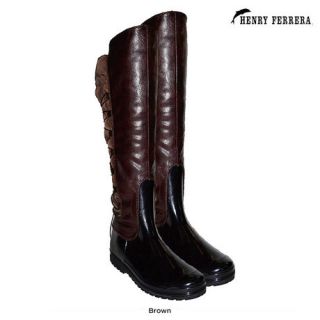 Brown Snow Winter Boots Faux Fur on Top Henry Ferrera 6 11