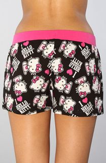 Hello Kitty Intimates The Hello Kitty Print Shorts in Black and Pink