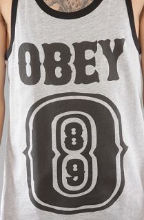Obey The O89 Ringer Tank in Heather Grey Black