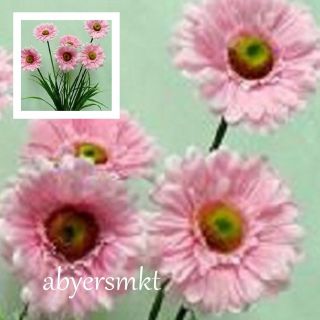 21 inch Gerbera Daisy Bush PINK Silk Flowers Artificial Plants