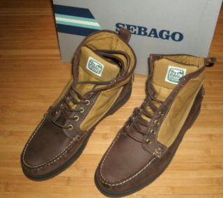New Sebago Filson Kettle Boot Dark Brown Leather Mens Size 10 US