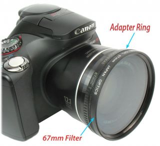 Adapter Ring and 3 PC Filter Kit for Canon PowerShot SX30 Is SX40 HS