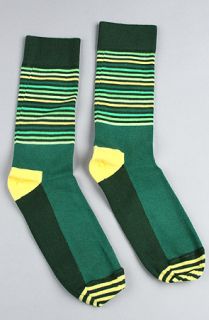 Happy Socks The Stripe Half Socks in Green