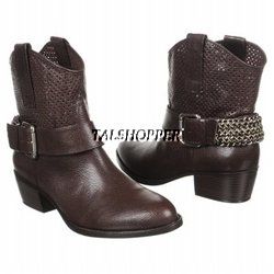 New BCBGeneration Womens Fifi Boots Cowboy Western Leather BCBG Chain