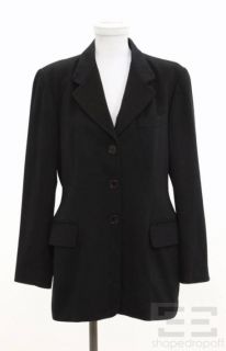 ESCADA for  Black Cashmere Button Front Jacket Size