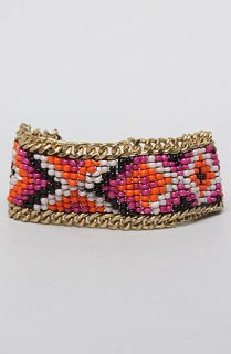 Accessories Boutique The Beaded Chain Bracelet in Pink and Orange
