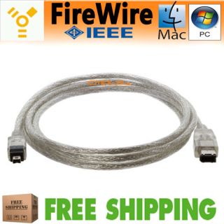  1394 New 6 to 4 pin iLink FireWire Cable IEEE 1394 6P 4P M M Cord 6FT