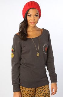 Junkfood Clothing The Kiss Me Patches Crewneck in Night  Karmaloop