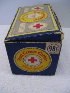  Johnson Red Cross Roll Cotton Box Medical Nursing Supply First Aid