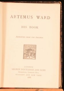 story by Charles Farrar Browne, part of his humourous Artemus Ward
