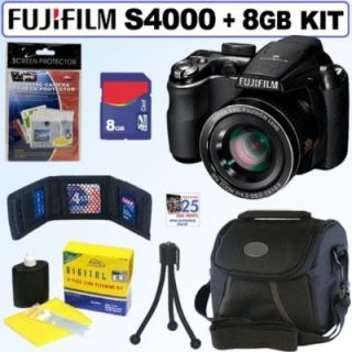 Fujifilm FinePix S4000 Digital Camera Black w 8GB Kit