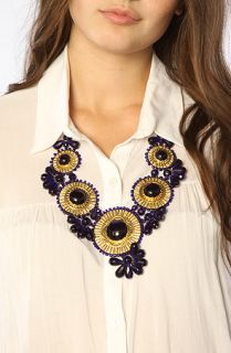  boutique the medallion bib necklace in navy sale $ 16 95 $ 40 00 58 %