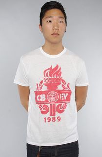 Obey The Victory Stencil TriBlend Tee in Natural White