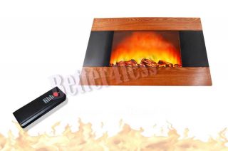 Wall Mounted Electric Fireplace Firebox Control Remote Heater BAF