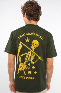 Obey The Dead Mans Hand Basic Tee in Hunter Green