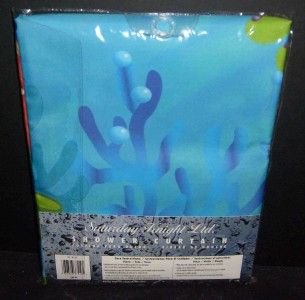 , SEALIFE fabric Shower Curtain and matching Shower Curtain Hooks
