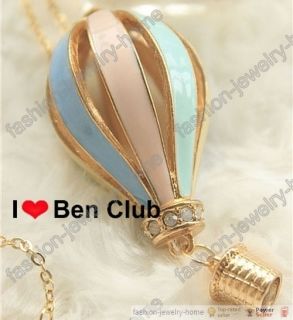 New Fly Dream Enamel Colorful Fire Balloon Pendant Necklace for Lady