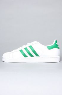 adidas The Superstar 2 Sneaker in White Green