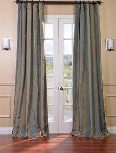 Marin Faux Silk Taffeta Stripe Curtains Drapes