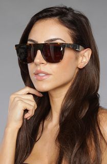 Super Sunglasses The Flat Top Sunglasses in Burnt Havana and Beige