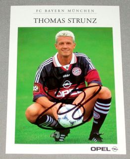 Thomas Strunz FC Bayern Munich Signed Soccer Football Postcard
