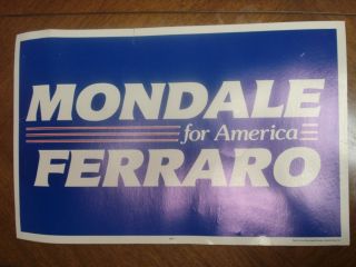  Original Mondale Ferraro Poster