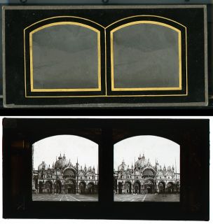  San Marco Venezia Italy Old Glass Stereoview Ferrier CA 1855