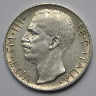 Italy 10 Lire 1927 KM 68 Silver Coin KM 68 2 XF AU