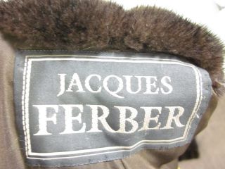 you are bidding on a jacques ferber mink brown hook front long coat in
