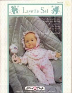 Fibre Craft 15 Doll Layette Pattern American Girl Bitty Baby
