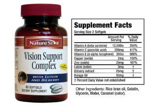 Vision Eye Health Vitamin Lutein Bilberry Borage Oil
