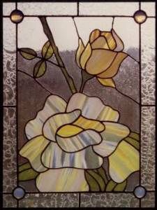Stained Glass Supplies Pattern Yellow Rose Floral