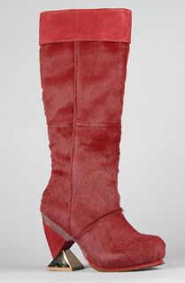 Irregular Choice The Wills Kate Boot in Red Pony