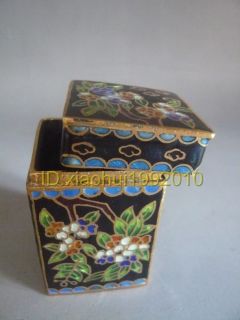 Chinese Old Beijing Handmade Cloisonne Black Snuff Box